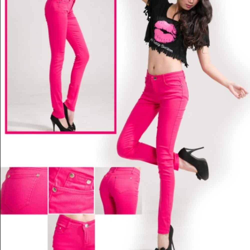 Design Lab Hot Pink Spring Street Skinny Jeans